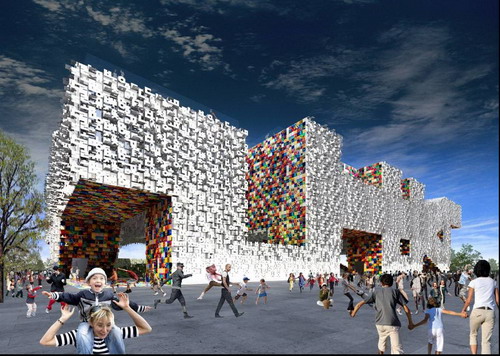 Le point brillant du pavillon de la Cor&eacute;e du Sud : les caract&egrave;res cor&eacute;ens