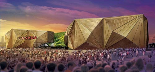 Le plan d'effet du pavillon du Canada