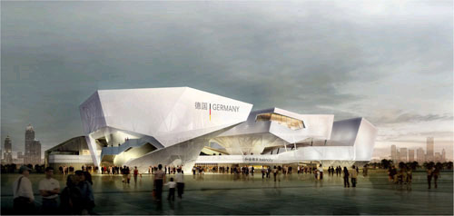 Le plan d'effet du pavillon d'Allemagne