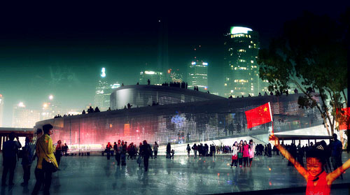 Le pavillon du Danemark (nuit)