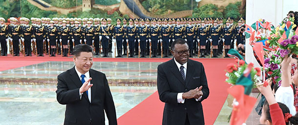 La Chine et la Namibie s'accordent &agrave; &eacute;tablir un partenariat strat&eacute;gique global de 
coop&eacute;ration