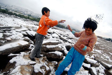 Chine : neige au Ningxia
