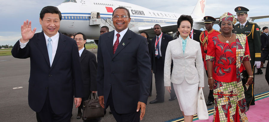 Le pr&eacute;sident chinois arrive &agrave; Dar es Salaam pour une visite d'Etat