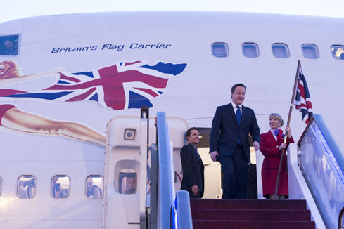 Arriv&eacute;e &agrave; Beijing du Premier ministre britannique