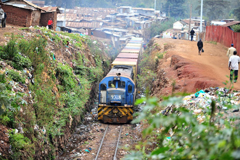 Bidonville &agrave; Nairobi au Kenya