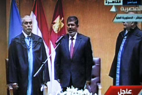 Mohamed Morsi a pr&ecirc;t&eacute; serment comme nouveau pr&eacute;sident &eacute;gyptien