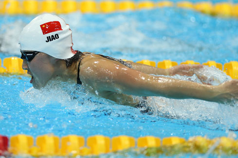 Jo-2012: Championne du monde, la chinoise Jiao remporte la m&eacute;daille d'or de papillon