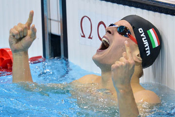 JO-2012: le Hongrois Gyurta cr&eacute;e un nouveau record du monde du 200m brasse