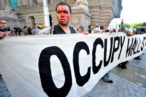 New York: manifestations marquant le 1er anniversaire d'"Occupy Wall Street"