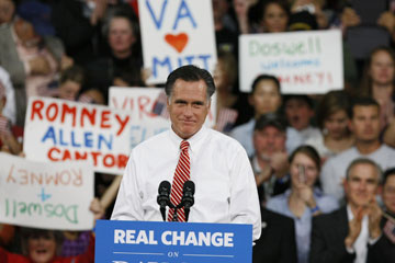 Pr&eacute;sidentielle am&eacute;ricaine : Romney fait campagne en Virginie