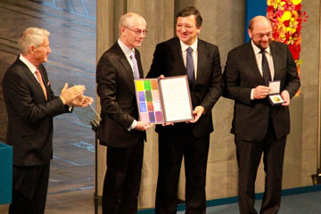 L'UE re&ccedil;oit le prix Nobel de la paix 2012