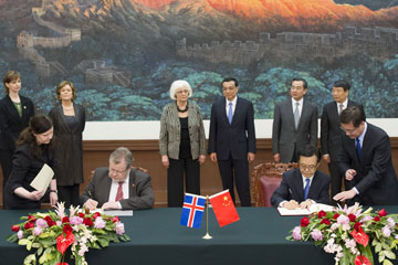La Chine et l'Islande signent un Accord de libre-&eacute;change