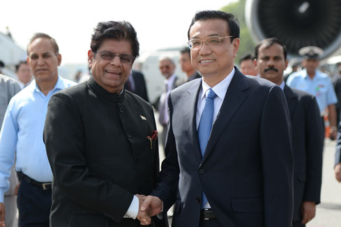 Arriv&eacute;e du PM chinois Li Keqiang &agrave; New Delhi pour une visite officielle en Inde