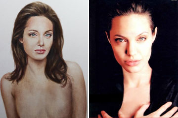 Une peinture d'Angelina Jolie apr&egrave;s son ablation des seins
