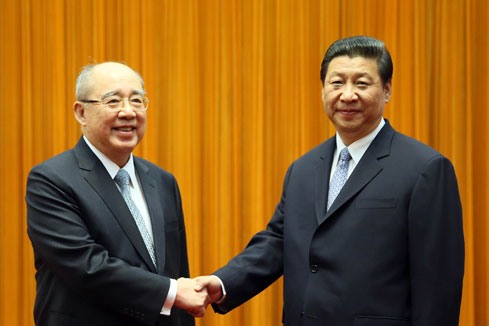 Xi Jinping rencontre le pr&eacute;sident honoraire du KMT