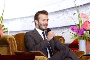 Beckham participe &agrave; une conf&eacute;rence de presse &agrave; Shanghai