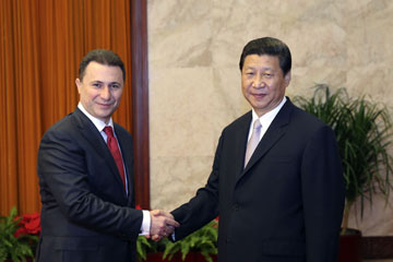 Xi Jinping rencontre le Premier ministre mac&eacute;donien