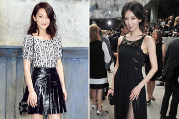 Zhou Xun et Chiling au d&eacute;fil&eacute; Chanel Haute Couture 2013