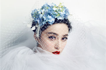 L'actrice Fan Bingbing pose en robe de mari&eacute;e pour un magazine