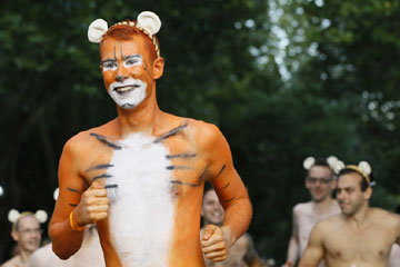 Londres: course nue pour prot&eacute;ger le tigre
