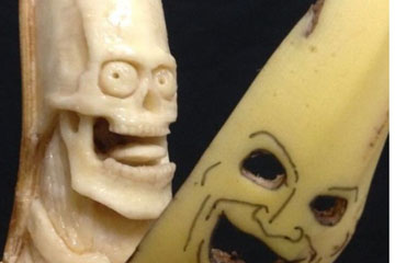 Sculptures d&eacute;licats de bananas