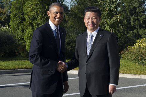 Entretien entre le pr&eacute;sident chinois et son homologue am&eacute;ricain