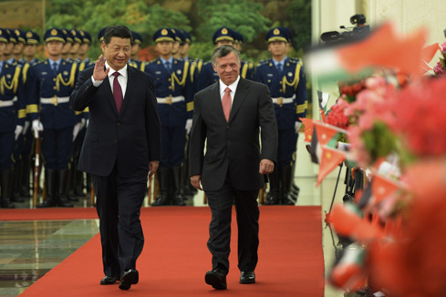 Entretien entre le pr&eacute;sident chinois et le roi de Jordanie