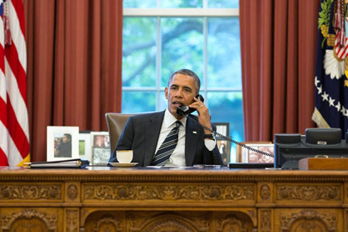Obama s'entretient avec le pr&eacute;sident iranien au t&eacute;l&eacute;phone