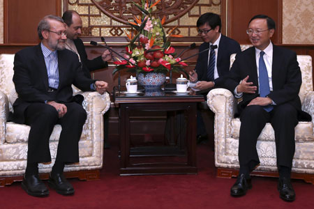 Un conseiller d'Etat chinois rencontre le pr&eacute;sident du parlement iranien