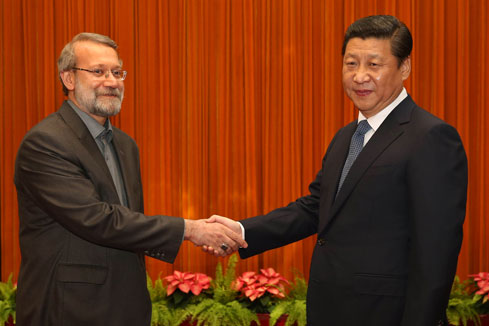 Le pr&eacute;sident chinois rencontre le pr&eacute;sident du parlement iranien