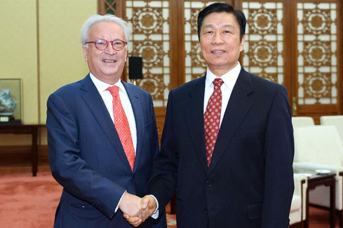 Li Yuanchao rencontre une d&eacute;l&eacute;gation du Parlement europ&eacute;en
