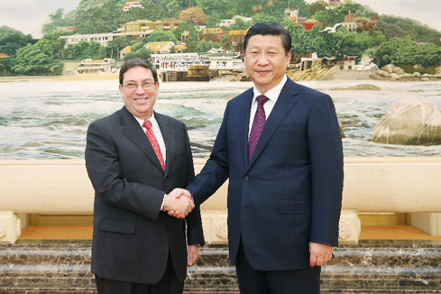 Le pr&eacute;sident chinois rencontre le ministre cubain des Affaires &eacute;trang&egrave;res