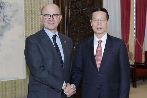 Chine: Zhang Gaoli rencontre le ministre fran&ccedil;ais de l'Economie et des Finances