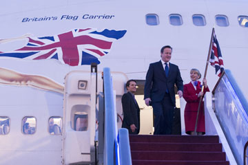 Arriv&eacute;e &agrave; Beijing du Premier ministre britannique
