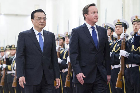 Le Premier ministre chinois rencontre David Cameron