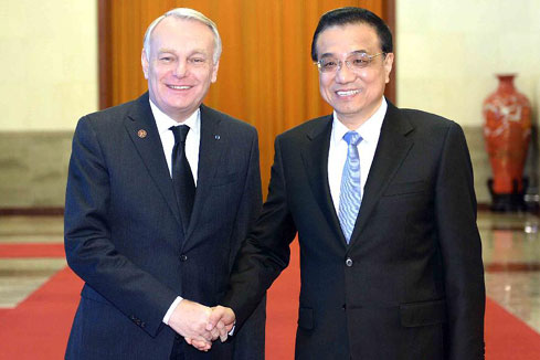 Entretien entre les Premiers ministres chinois et fran&ccedil;ais