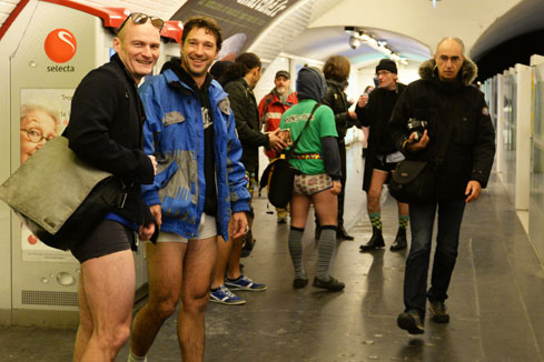 "Sans pantalon dans le m&eacute;tro" &agrave; Paris