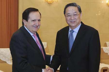 Chine : Yu Zhengsheng s'entretient avec une délégation espagnole