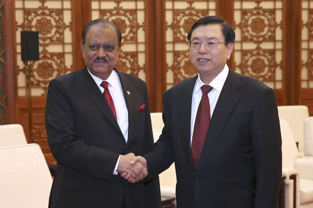 Chine : Zhang Dejiang s'est entretenu avec le président pakistanais