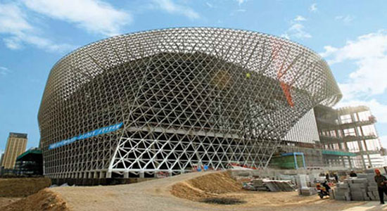 Le travaux du centre de la convention internationale du Ningxia est en cours