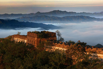 Beijing: paysages de la section de Mutianyu de la Grande Muraille