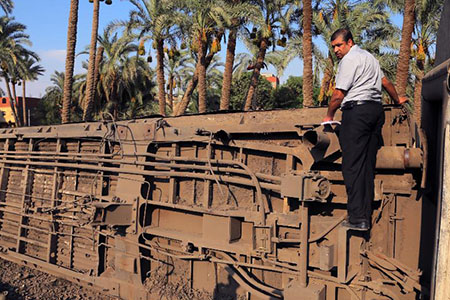 Egypte : 55 blessés dans le déraillement d'un train près de Gizeh