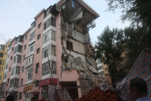 Effondrement d'un immeuble dans le nord-est de la Chine